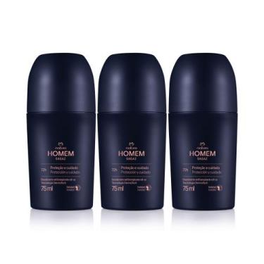 Imagem de Kit Desodorante Antitranspirante Roll-on Natura Homem Sagaz (3 unidade