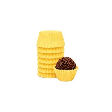 Imagem de 1000 Forminha de papel para doces nº4 lisa Vipel, Amarelo claro