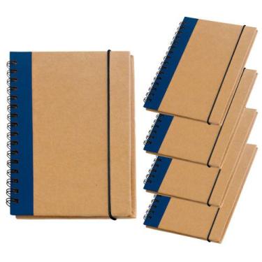 Imagem de Kit 5x Caderneta de Anotações Ecológica 10x14cm 60 Folhas Sem Pauta Az