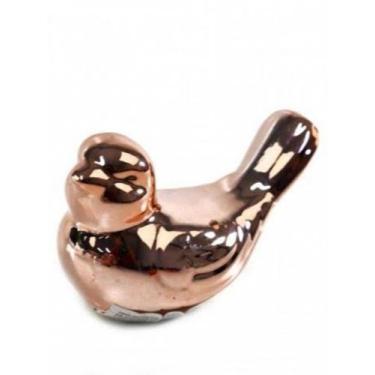 Imagem de Enfeite de cerâmica passarinho metalizado Rose Gold 6cm - HH DECCOR