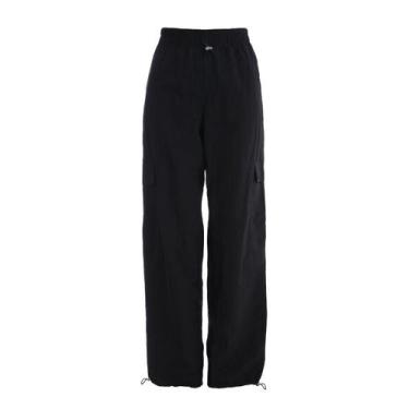 Imagem de Calça Parachute com Bolso Cargo Feminina PRETO - Marialicia, Preto, G