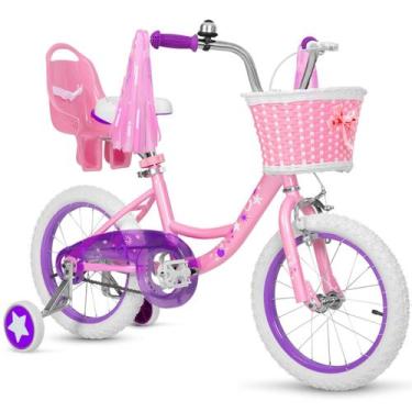 Imagem de Bicicleta WEIZE 14" para meninas e crianças com rodinhas de apoio, ros