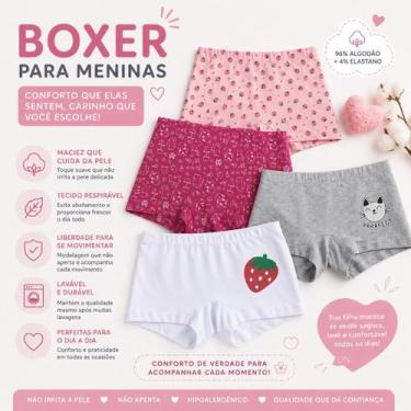 Imagem de Calcinha Boxer Infantil Kit 6 Unidades Super Conforto - Olícath, P, Ro