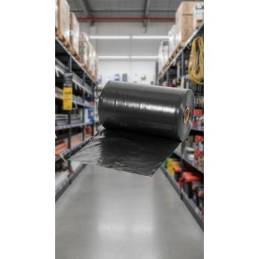 Imagem de Lona Plástica Preta 4x10m Bobina Média Para Obra - Congratulations Sto