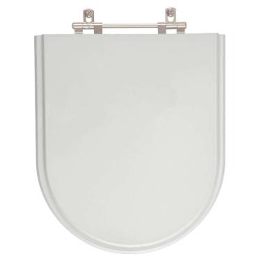 Imagem de Assento Sanitário Firenze para Bacia Icasa 6LPF Alongado MDF Fechamento Convencional Alumínio Anodizado Cinza Claro