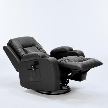 Imagem de Cadeira Poltrona Austin de Massagem e Aquecimento Reclinável Pu Preto Gran Belo