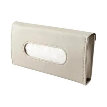 Imagem de Caixa De Lenços De Couro PU Para Carro, Suporte Para Visor Solar, Deco