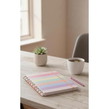 Imagem de Caderno Grande Personalizável Arco-Íris Pastel - Congratulations Store
