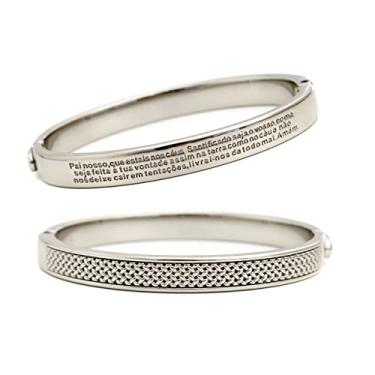 Imagem de Pulseira Unissex Bracelete Oração Pai Nosso Semijoia