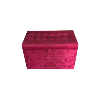 Imagem de Puff Baú Estofado Retangular - 68 Cm - Rosa Choque