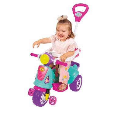 Imagem de Triciclo Infantil Retrô Avespa Com Empurrador Pink Maral