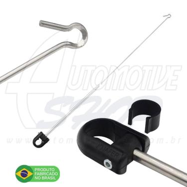 Imagem de Antena Corta Pipa Moto Retrátil Guidao Aço Inox Prata MF11