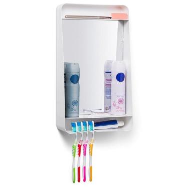 Imagem de Armário Atlas para Banheiro PR6100-1 Branco com Espelho