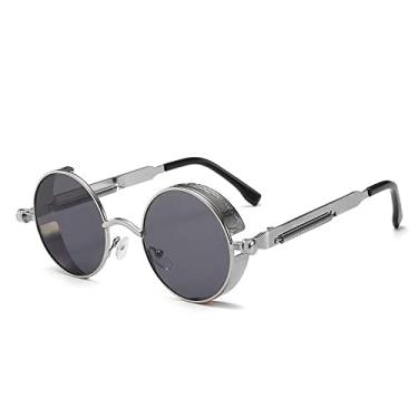 Imagem de Metal Steampunk Sunglasses Men Women Fashion Round Glasses Design Vintage Sun Glasses Oculos sol,7,China