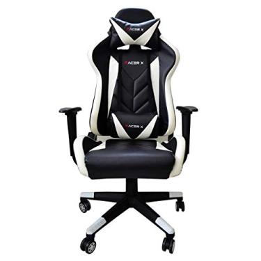 Imagem de Cadeira Gamer para Computador Racer-X Modelo Rush Reclinável Preta e Branca