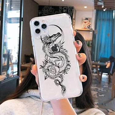 Imagem de Cool Dragon Phone Case Transparente macio para iphone 5 5s 5c se 6 6s 7 8 11 12 plus mini x xs xr pro max, A4, para iphone 7 plus ou 8 plus