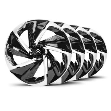 Imagem de Jogo Calota Nitro Aro 14 Preta / Prata Emblema Preto Citroen C3