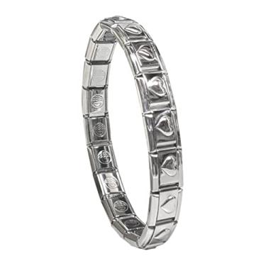 Imagem de Dolceoro Pulseira italiana de 9 mm, começando em 18 elos para tamanho de pulso de 15 cm - para tamanhos maiores, selecione uma opção de tamanho, elos modulares de aço inoxidável entrelaçados, 6 - 6 3