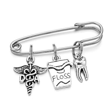 Imagem de DYJELWD Pingente de caduceu para dentista de dentista, broche, presente de aniversário, joia de formatura