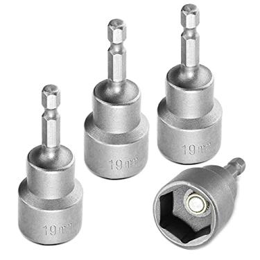 Imagem de Suiwotin 4 peças 1/4" haste sextavada RV Nivelamento Scissor Jack Adaptador de Broca, RV, Nivelamento Scissor Jack Soquete de Extensão Funciona com todos os Macacos de 3/4 ou 19 mm