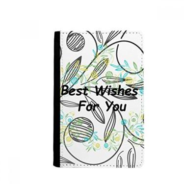 Imagem de Porta-passaporte com flores frescas desenho Best Wish Notecase Burse capa carteira porta-cartão, Multicolor