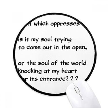 Imagem de DIYthinker Poesia Quote Soul Knocking On Heart Mouse Pad Desktop Office Tapete redondo para computador