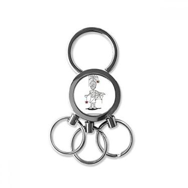 Imagem de Chaveiro Egito Múmia Halloween SpiderDevil Hórus Metal Aço Inoxidável Chaveiro Chaveiro Carro Clipe Presente, Multicor