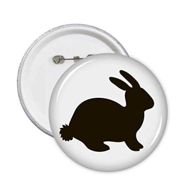Imagem de Broche de retrato de animal de lebre preta 5 peças de decoração