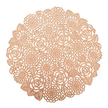 Imagem de Kasituny Tapete de tigela para mesa de jantar Tapete de isolamento bronzeador antiderrapante Rosa ouro