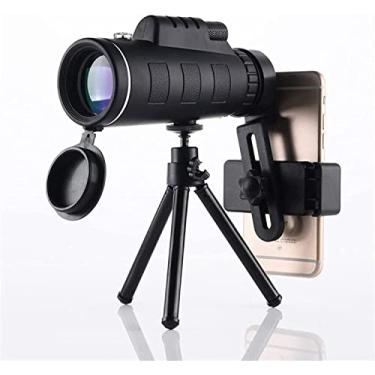 Imagem de Telescópio monocular com zoom 40x60 para câmera de smartphone visão hd acampamento ao ar livre caminhadas com bússola clipe de telefone tripé telescópio