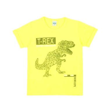 Imagem de Camiseta Infantil T-Rex Super Dinossauro Serelepe Amarelo