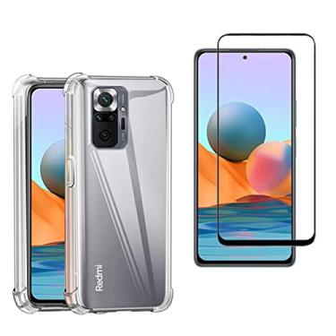 Imagem de Kit Capa Anti Impacto e Película De Vidro Compatível com Xiaomi Redmi Note 10 e Note 10S
