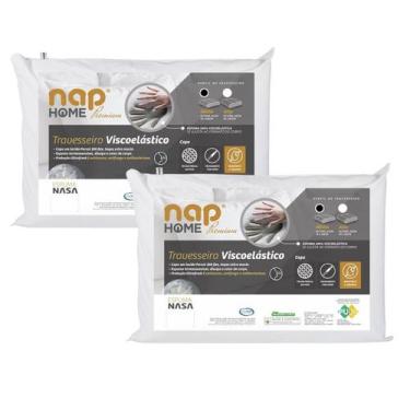 Imagem de Kit Com 2 Travesseiro Viscoelástico Nap Home Premium Resistente A Líqu