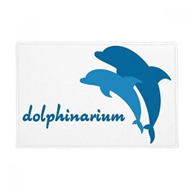 Imagem de Tapete antiderrapante para porta de banheiro com estampa de golfinho Blue Ocean Friendly