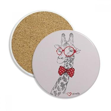 Imagem de Caneca de girafa bonita para porta-copos com proteção de mesa, pedra absorvente