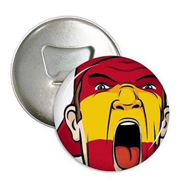 Imagem de Bandeira da Espanha Maquiagem Facial Cabeça Gritando Abridor de Mamadeira Emblema Multifuncional Emblema