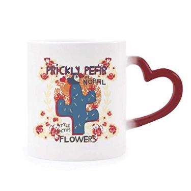 Imagem de Suculentas Cacto em vaso com planta sensível ao calor Caneca vermelha que muda de cor