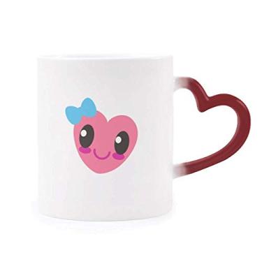 Imagem de Caneca de grés sensível ao calor Dinosaur Kingdom Love You Caneca vermelha que muda de cor
