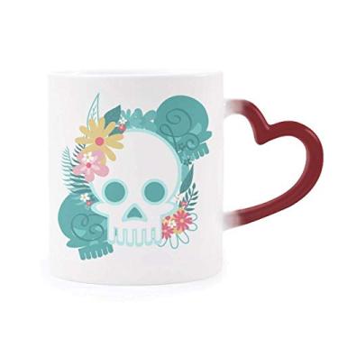 Imagem de Caneca sensível ao calor Ilustrações Caveira Mortos Mortos Mortos Mortos Mortos Méxicos, Caneca de grés que muda de cor