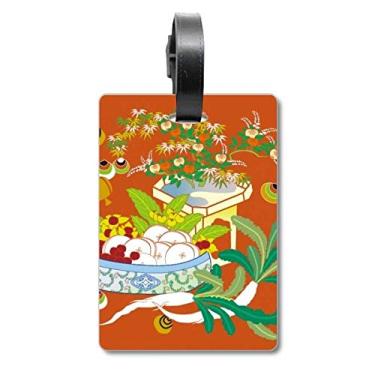 Imagem de Bolsa de mala com folha de cultura colorida para pintura com etiqueta para cartão de bagagem