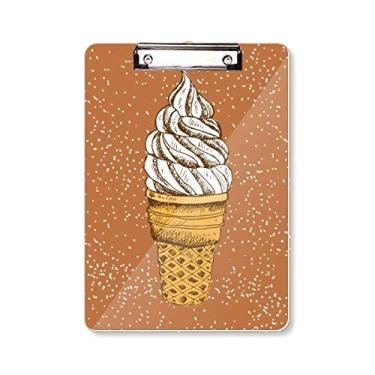 Imagem de Placa de suporte para pasta de sorvete com cones de ovos de chocolate em creme A4