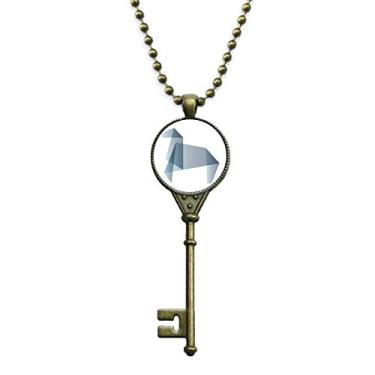 Imagem de DIYthinker Colar com pingente em formato geométrico de cavalo origami com corrente enfeitada