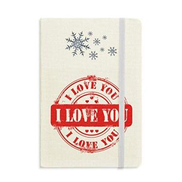 Imagem de Caderno para o Dia dos Namorados I Love You da Postmark com flocos de neve para inverno