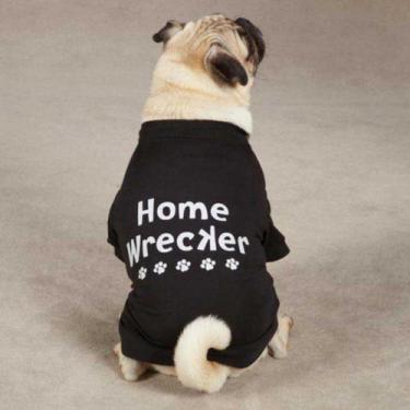 Imagem de Camiseta casual para animais de estimação Canine Home Wrecker - pretaCasual Canine s ZM3567 14 17
