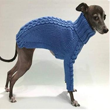 Imagem de Suéter de malha de cor sólida para cães grandes, tamanho médio, outono e inverno, suéter de cachorro grande quente