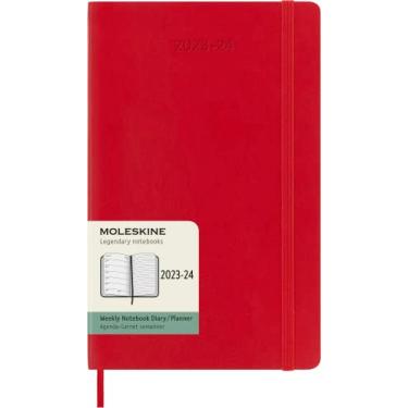 Imagem de Moleskine 2023-2024 Weekly Planner, 18M, Large, Scarlet Red, Soft Cover (5 x 8.25)