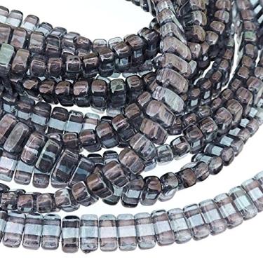 Imagem de Czechmate 2mm X 6mm Brick Glass Czech Two Hole Bead - Lustre Transparent Amethyst (50 beads)