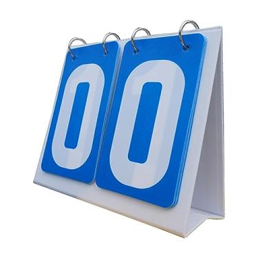 Imagem de UGPLM Multi Sports Scoreboard Score Counter 2 dígitos Lightweight Flip Scoreboard Scoreboard for Baseball Outfoor Coaches Basketball Football, Azul