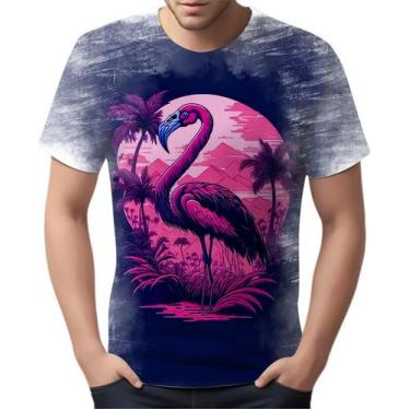 Imagem de Camiseta Camisa Estampada T-Shirt Flamingo Ave Cor Rosa 2 - Enjoy Shop