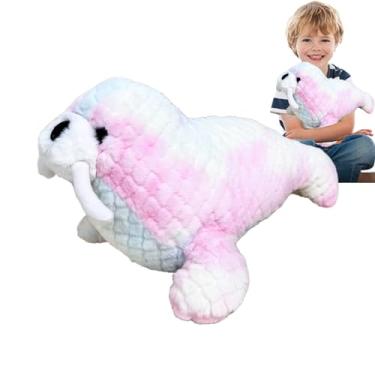 Imagem de Bichos de pelúcia de criaturas do mar | Selo de bicho de pelúcia fofo,Boneca animal fofinha macia da cor do arco-íris, brinquedo animal de pelúcia decorativo para quarto, sala de estar, Hersil